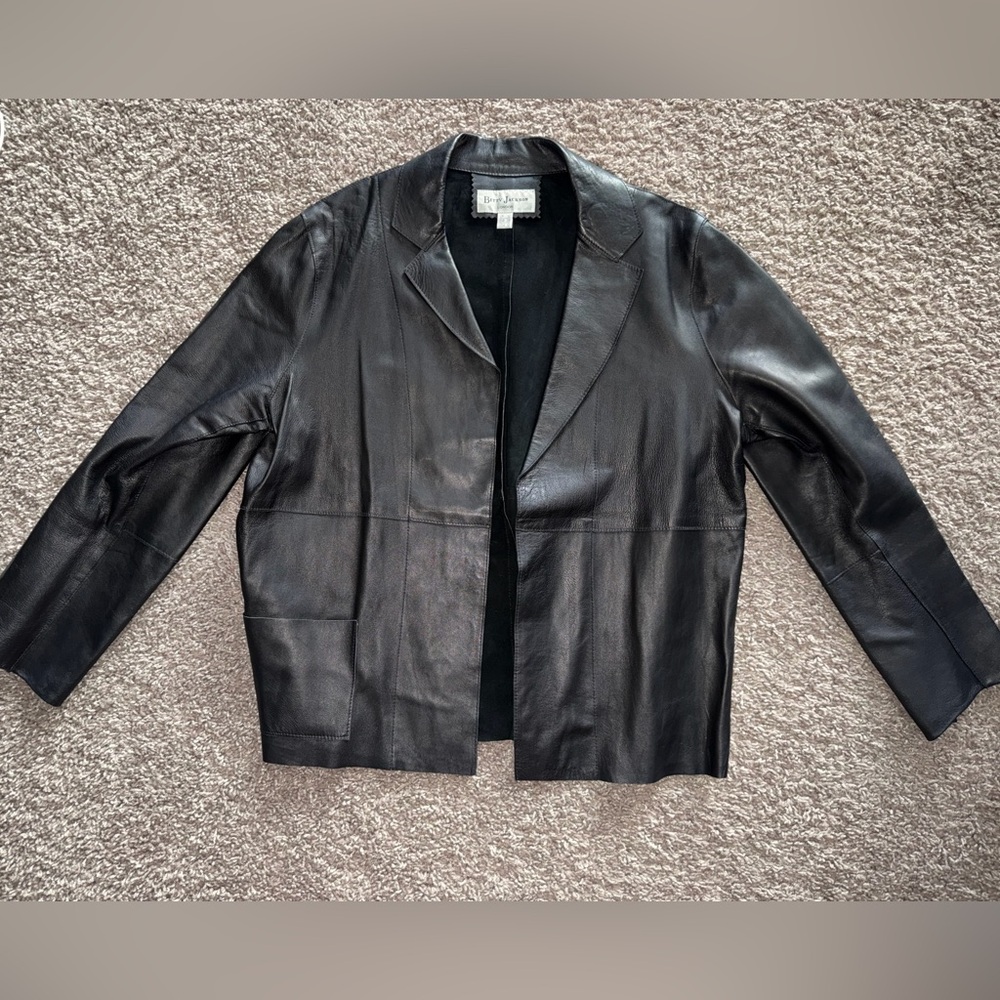Betty Jackson London Faux Black Leather Women's Jacket